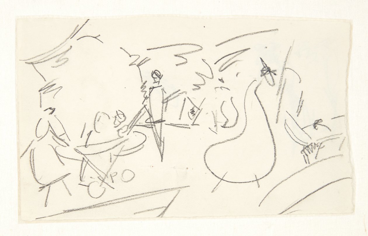 Estudio de composición para la imagen de Langelinie de Edvard Weie
