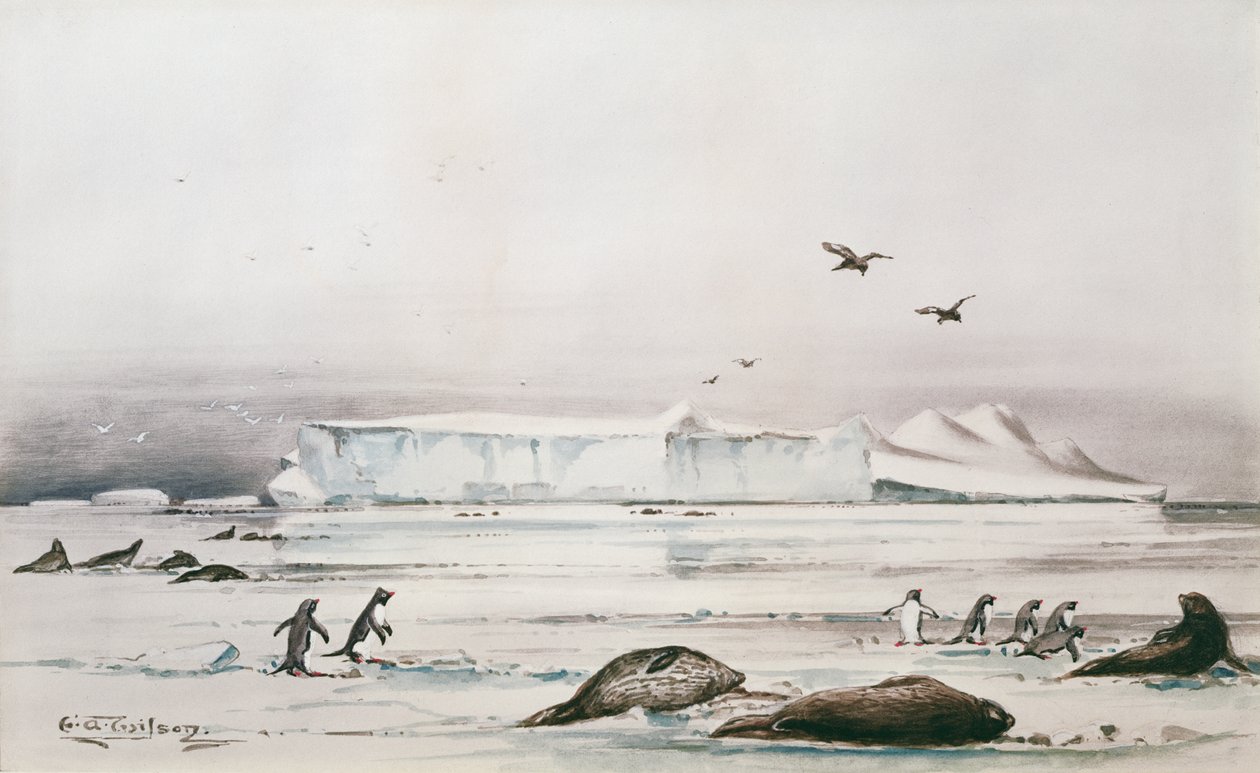 Paisaje antártico de Edward Adrian Wilson