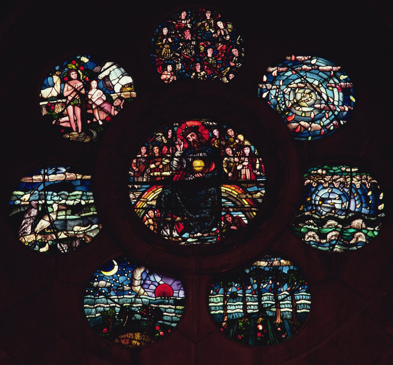 Rosetón (vidriera) de Edward Burne Jones