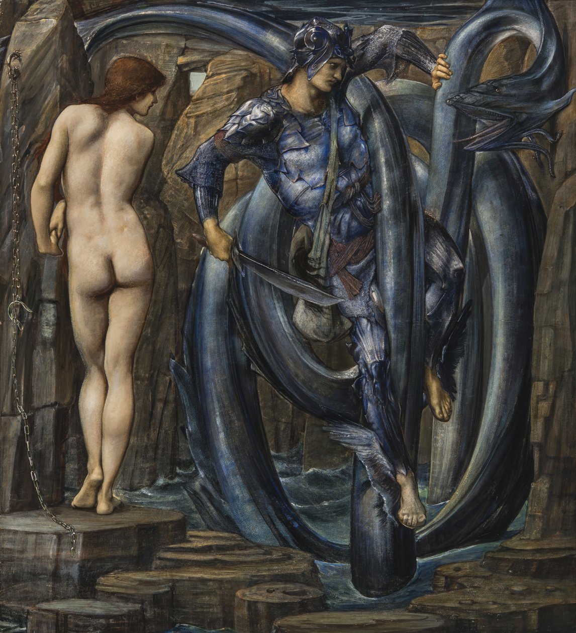 El destino cumplido (Perseo matando al serpiente marina) c.1882 de Edward Burne Jones