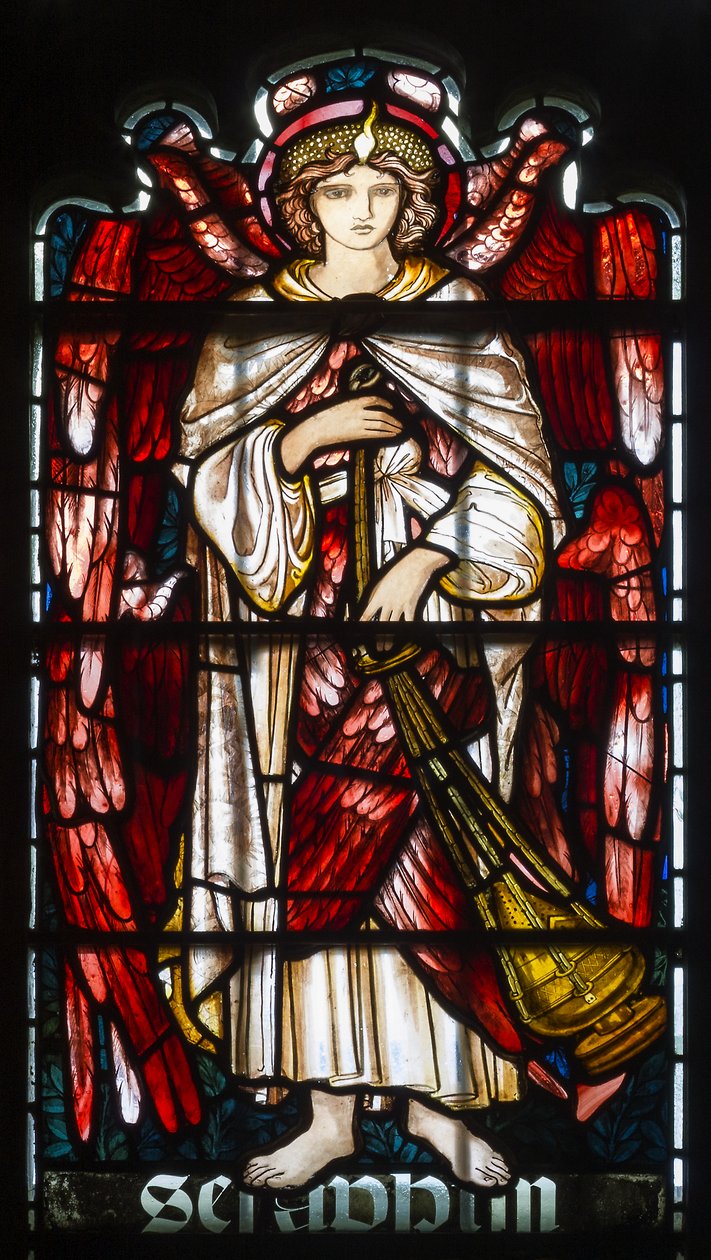 Cambridge, Capilla del Jesus College, Morris & Co., Edward Burne-Jones, Serafines, 1873 de Edward Burne Jones