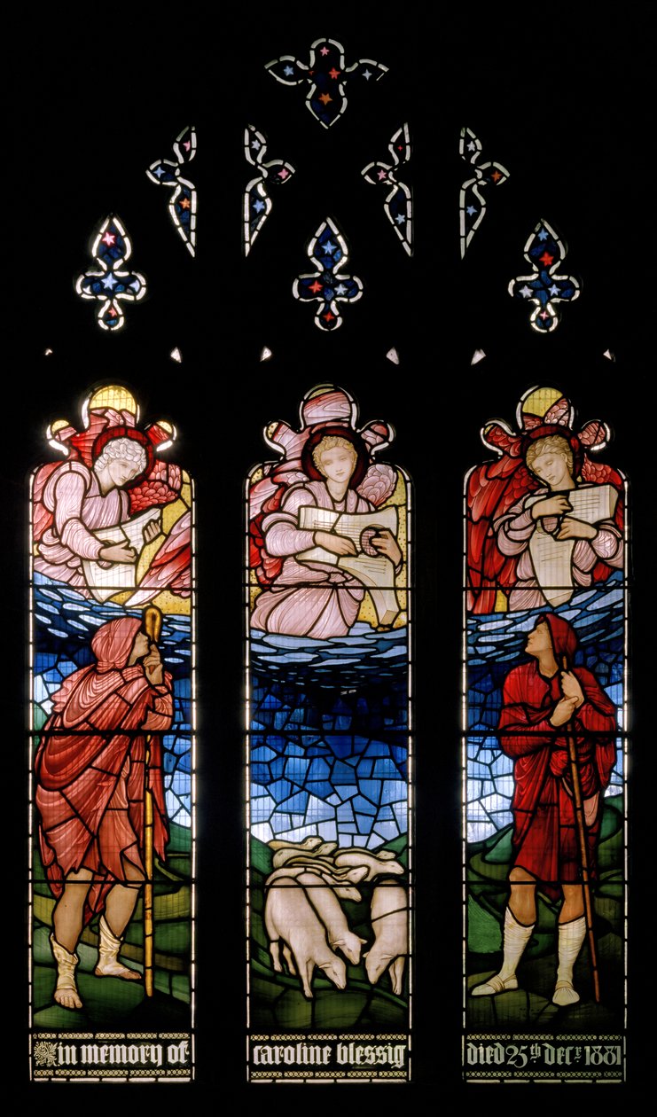 La Anunciación a los Pastores de Edward Burne Jones