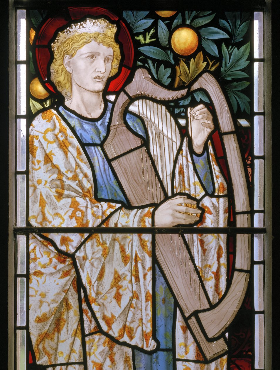 Waterford, San Miguel y Todos los Ángeles, Morris & Co., Edward Burne-Jones, Rey David Tocando el Arpa de Edward Burne Jones