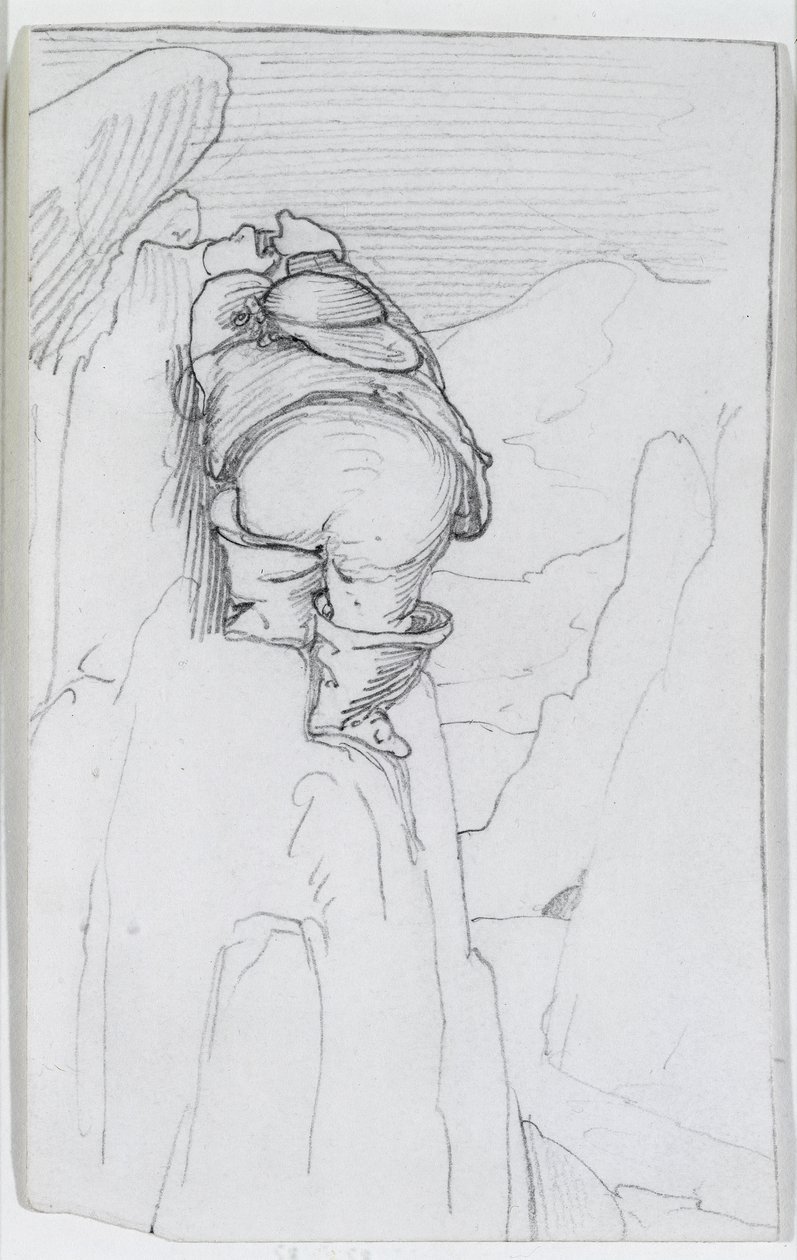 William Morris escalando una montaña en Islandia, c.1871 de Edward Burne Jones