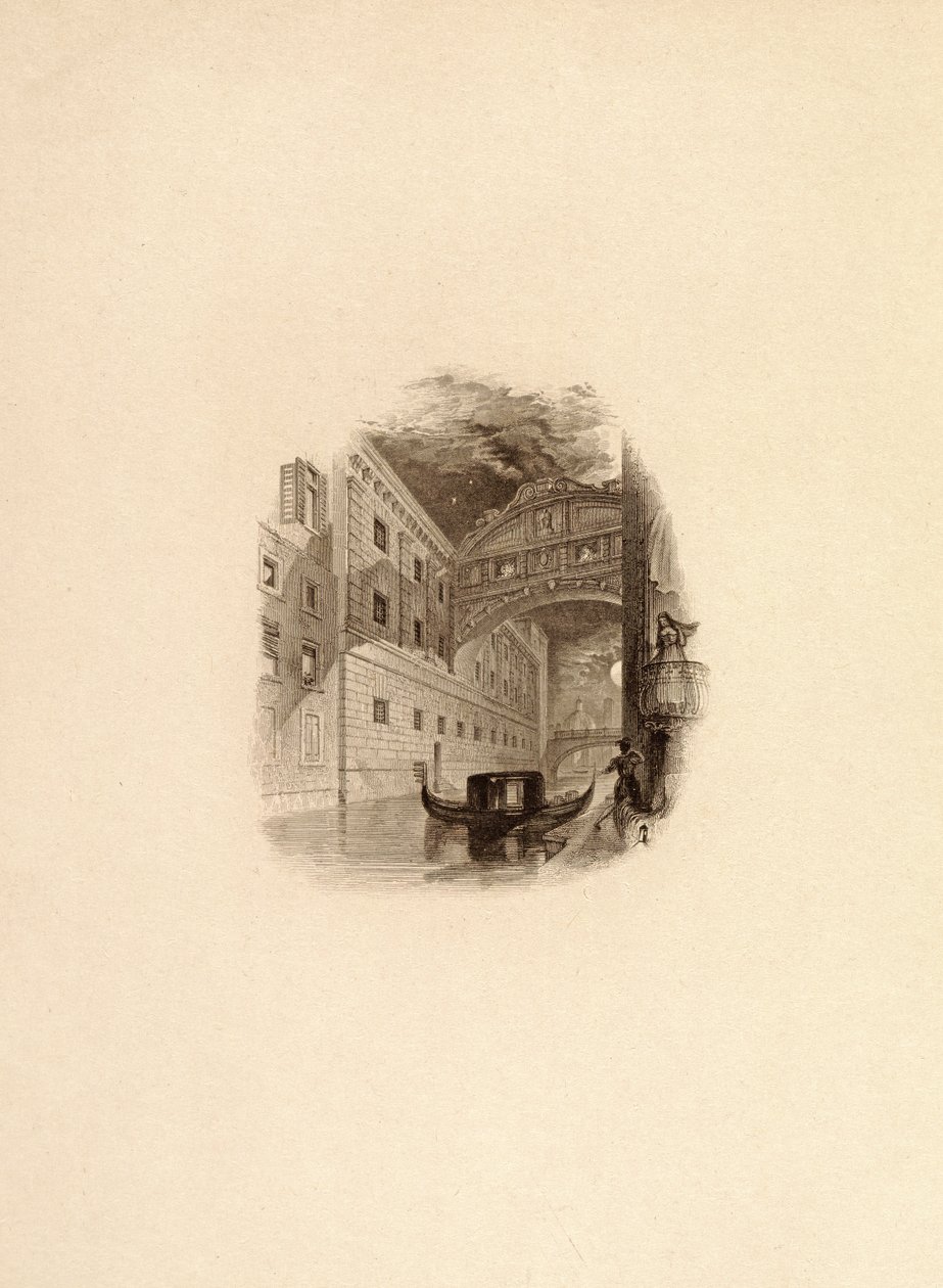 El Puente de los Suspiros, Venecia, c.1832 de Edward Francis Finden