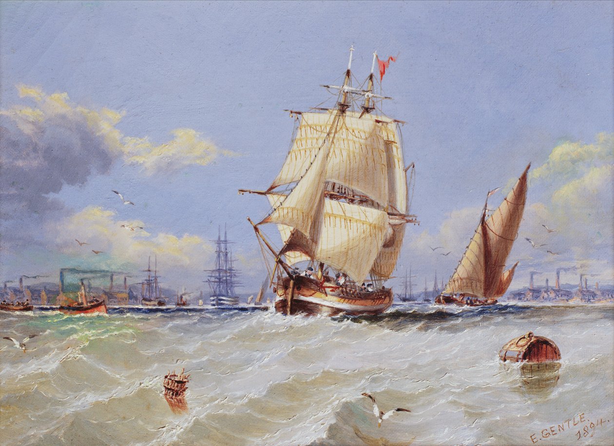 Escena costera, 1894 de Edward Gentle