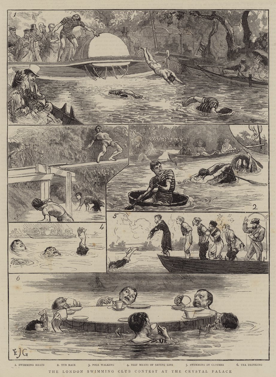 El concurso del Club de Natación de Londres en el Crystal Palace de Edward John Gregory