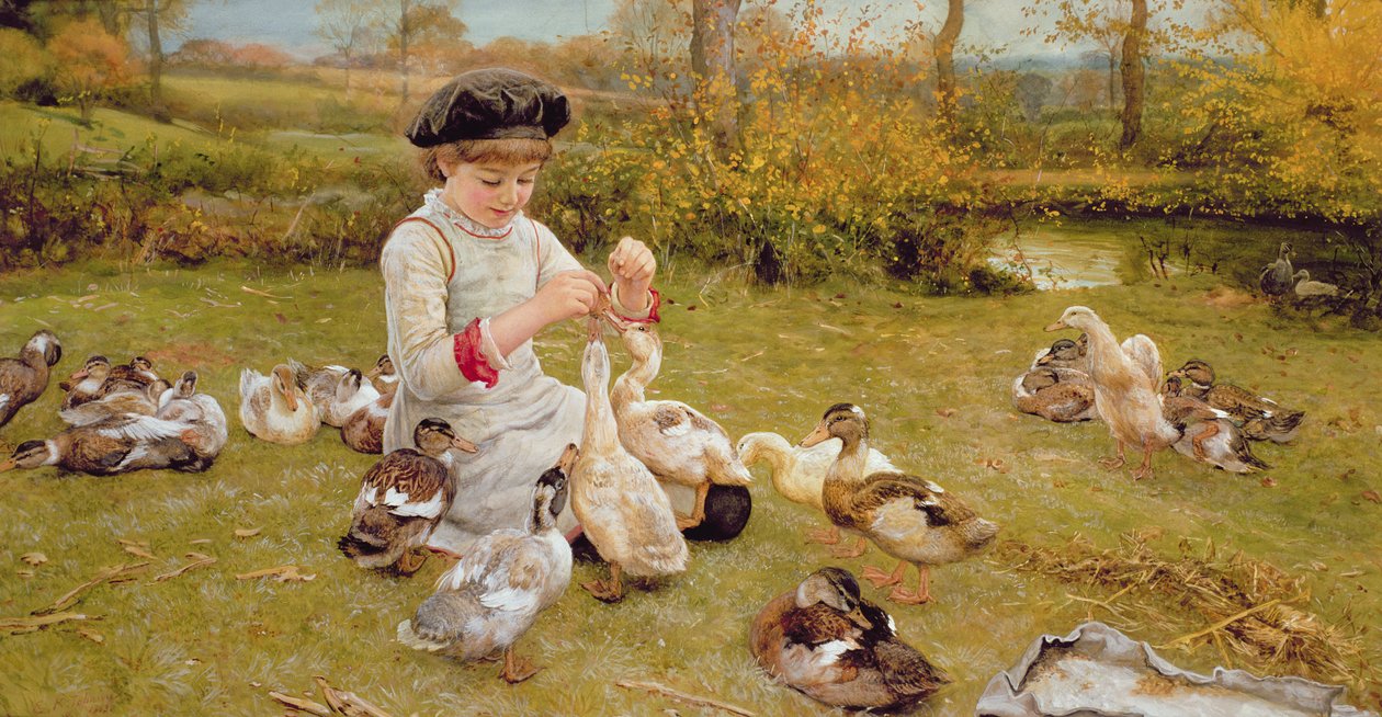 Alimentando a los patos de Edward Killingworth Johnson