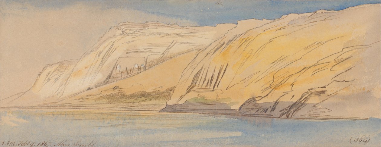 Abu Simbel, 1:00 pm, 9 de febrero de 1867 de Edward Lear