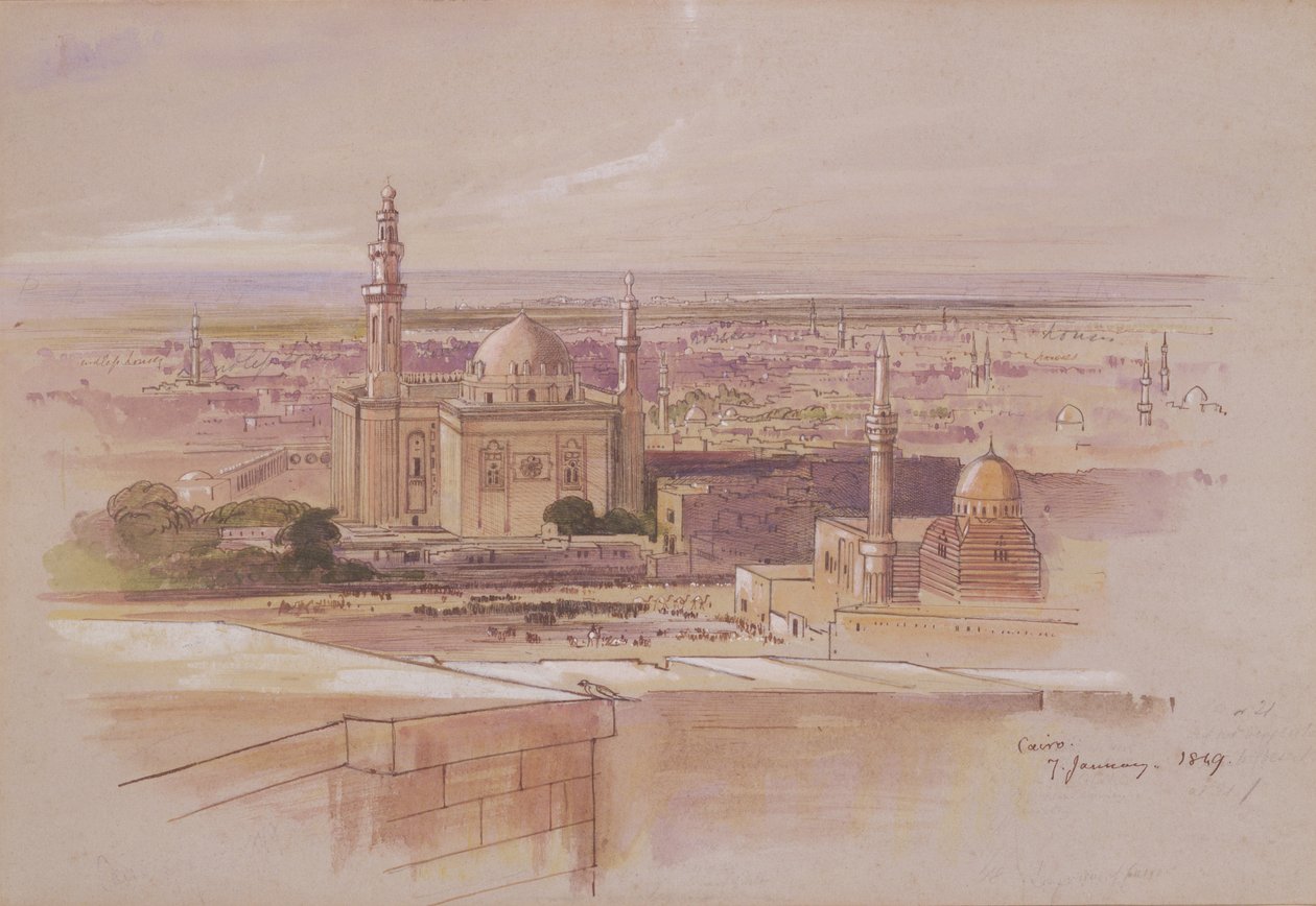 Mezquita de Agra, El Cairo, 1849 de Edward Lear