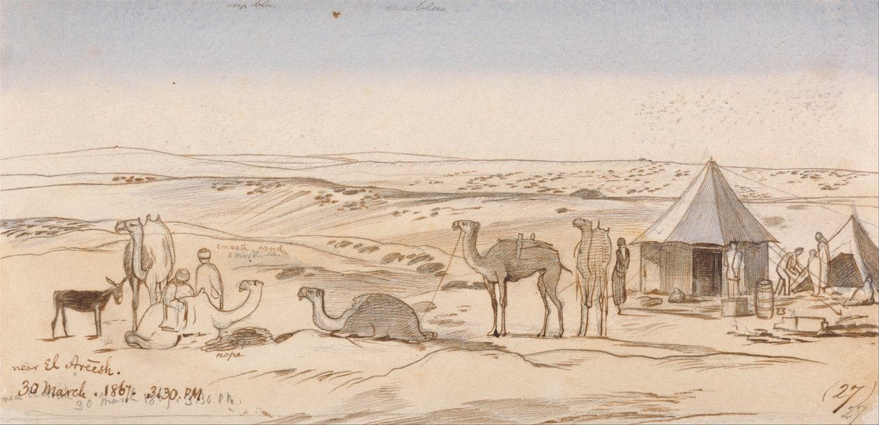 Cerca de El Areesh, 3:30 pm, 30 de marzo de 1867 de Edward Lear