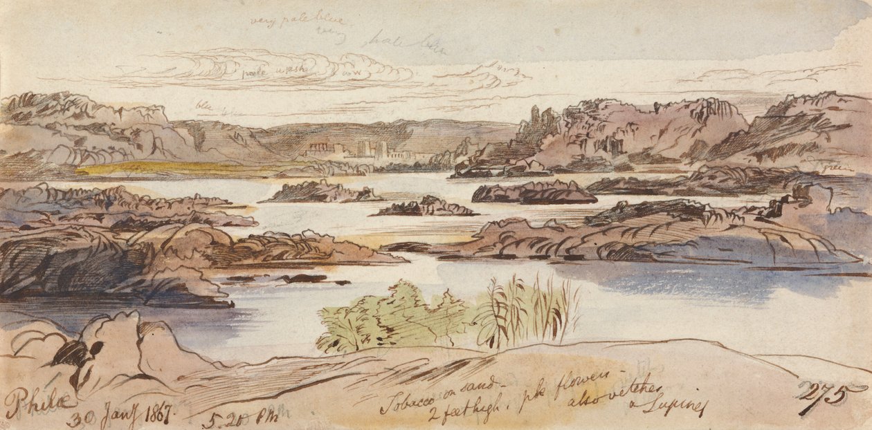 Philae, 5:20 pm, 30 de enero de 1867 de Edward Lear