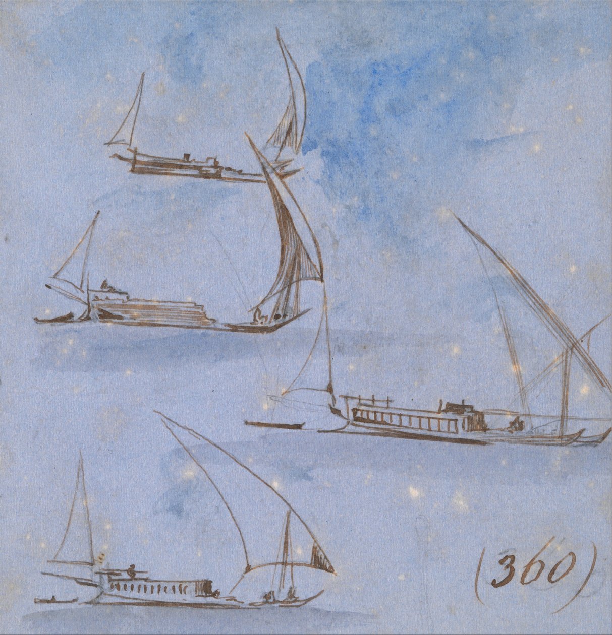 Estudios de barcos en el Nilo de Edward Lear