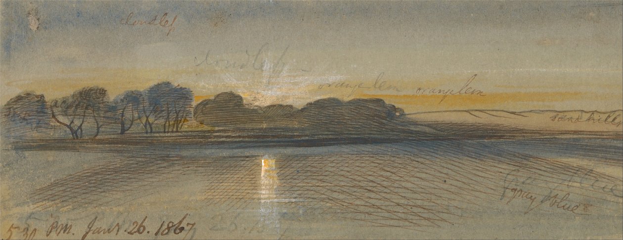 Atardecer en el Nilo de Edward Lear