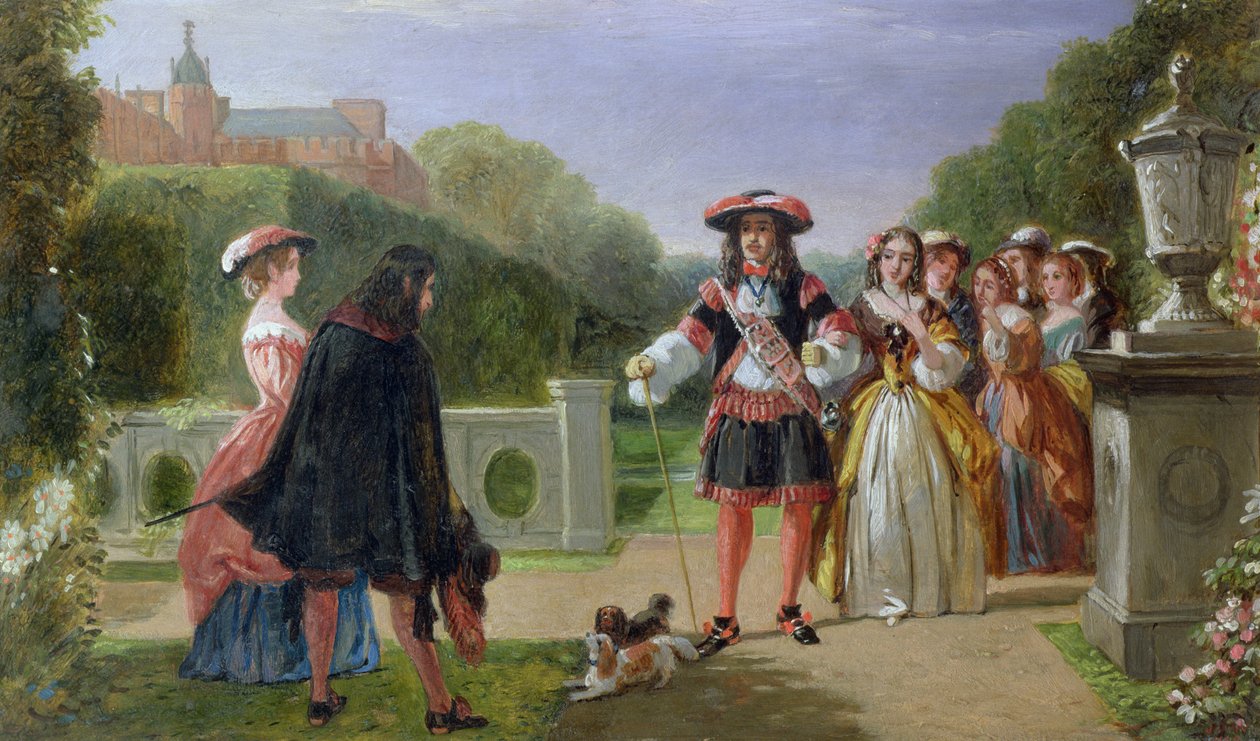 Rey Carlos II (1630-85) y Nell Gwynne (1650-87) de Edward Matthew Ward