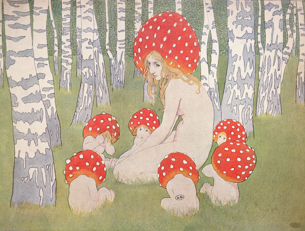 Madre Seta con sus hijos, c.1900 de Edward Okun