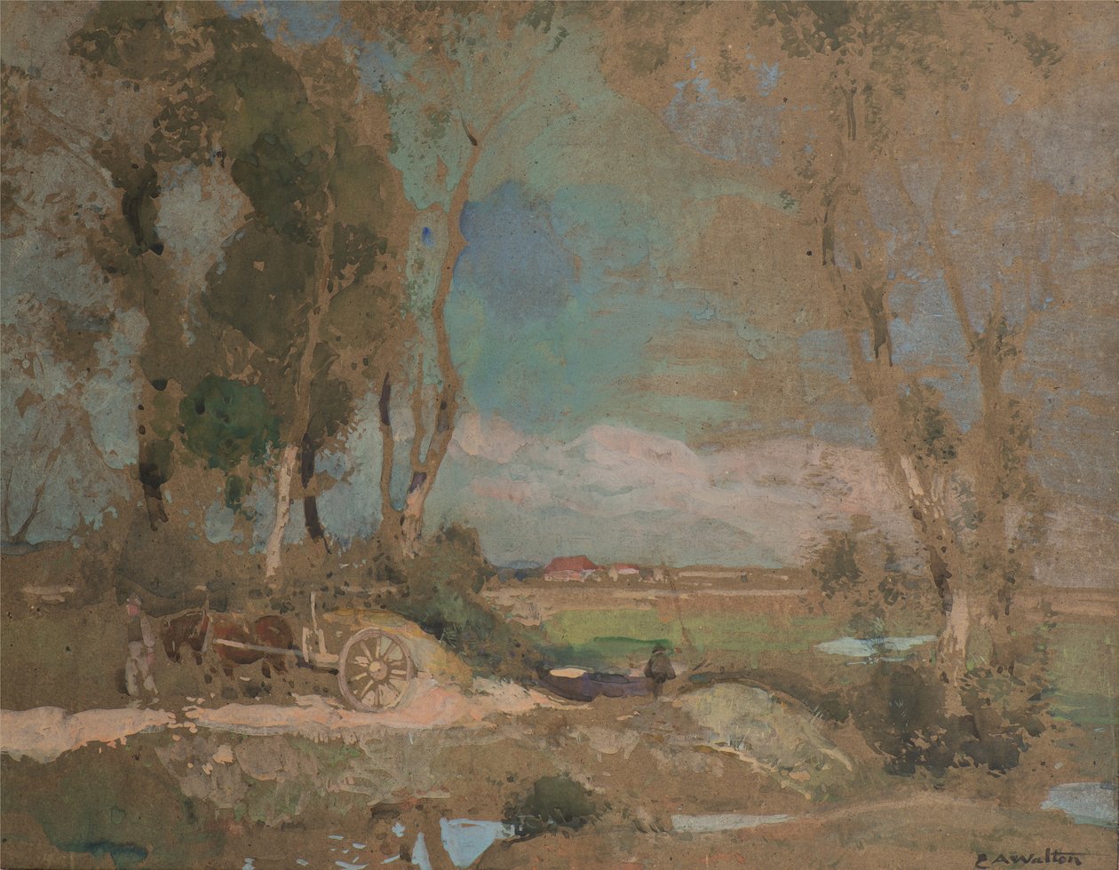 Puertas de Fens, Suffolk de Edward Arthur Walton