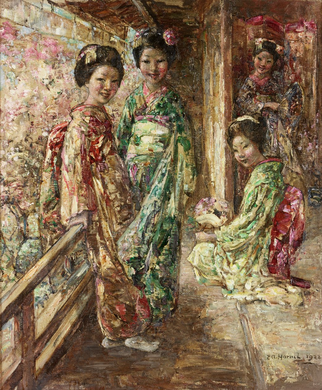 En un jardín japonés de Edward Atkinson Hornel