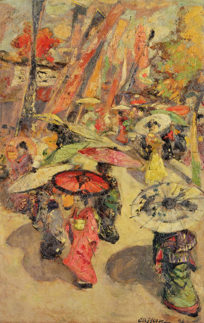 Escena callejera, Tokio de Edward Atkinson Hornel