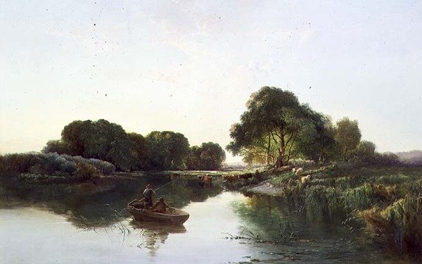 Paisaje fluvial boscoso de Edward Charles Williams