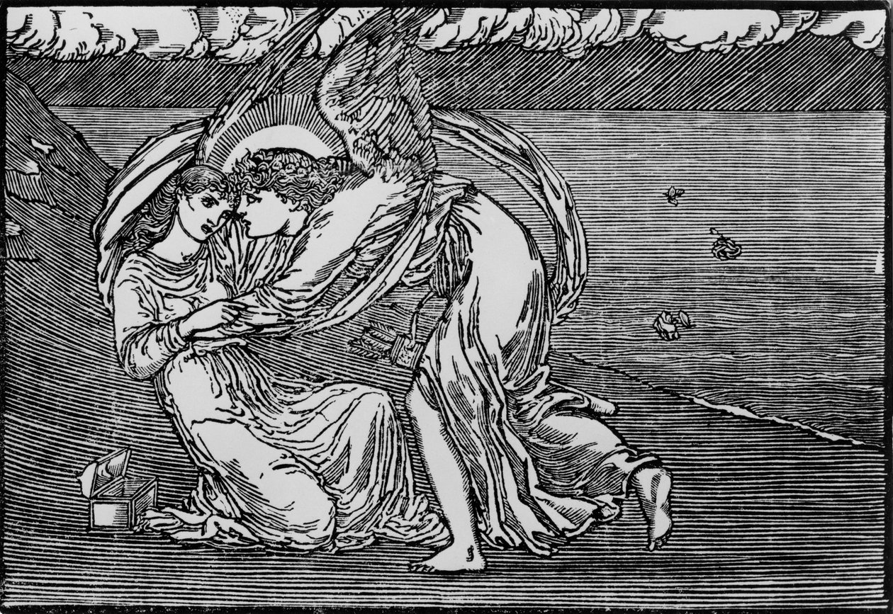 Cupido Reviviéndola de Edward Coley (after) Burne Jones