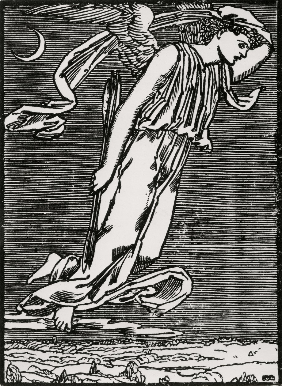 Psique esperando a Cupido de Edward Coley (after) Burne Jones