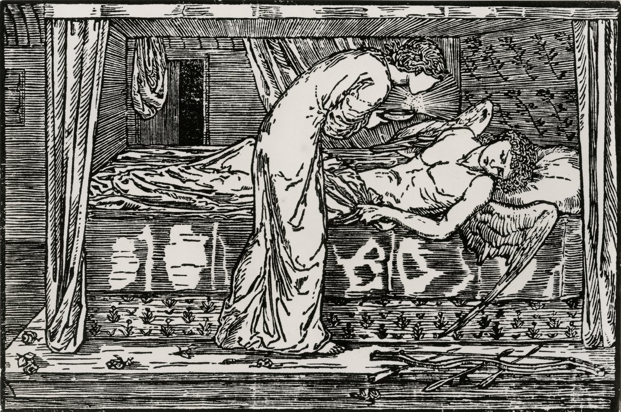 Psique espiando de Edward Coley (after) Burne Jones