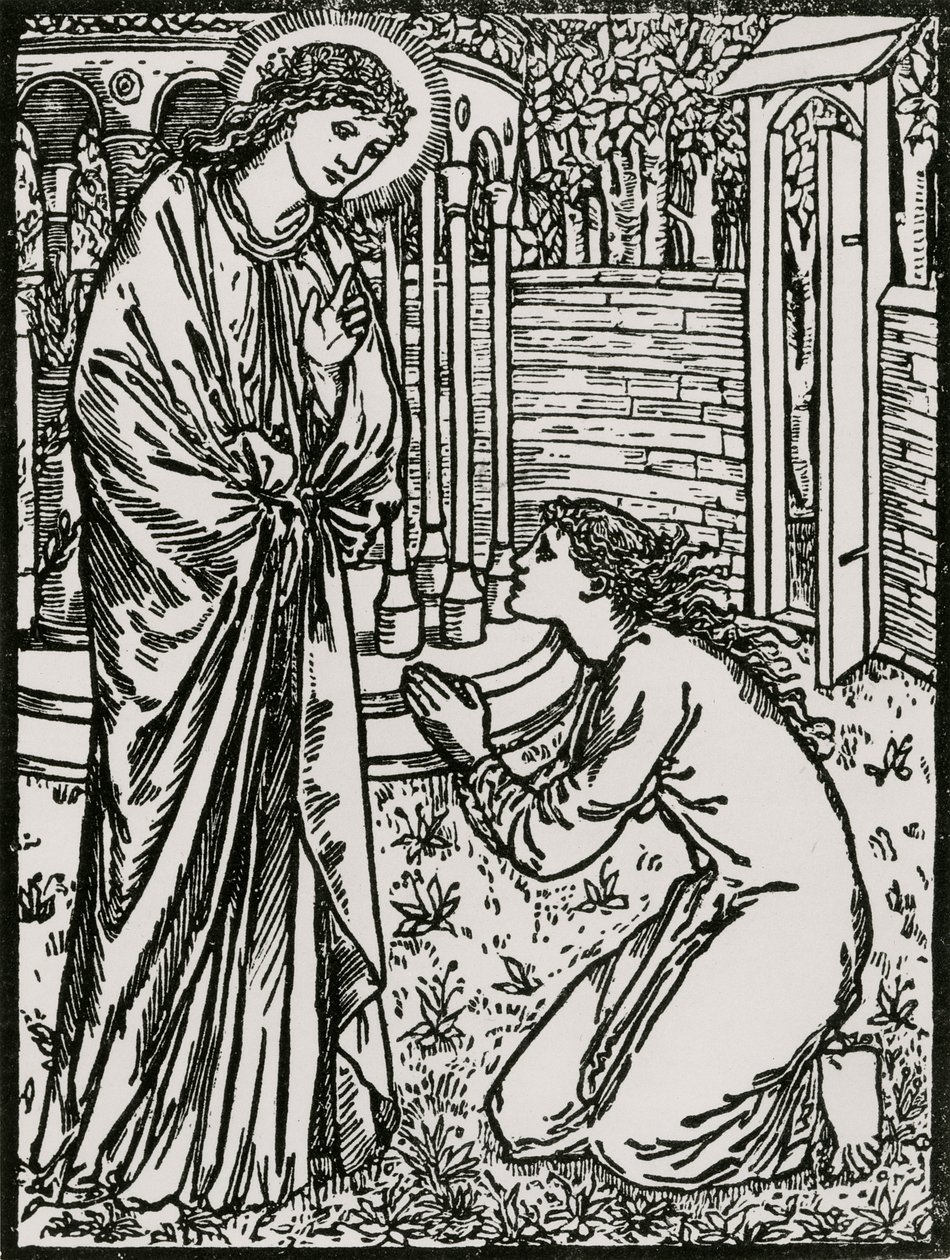 Psique y Juno de Edward Coley (after) Burne Jones