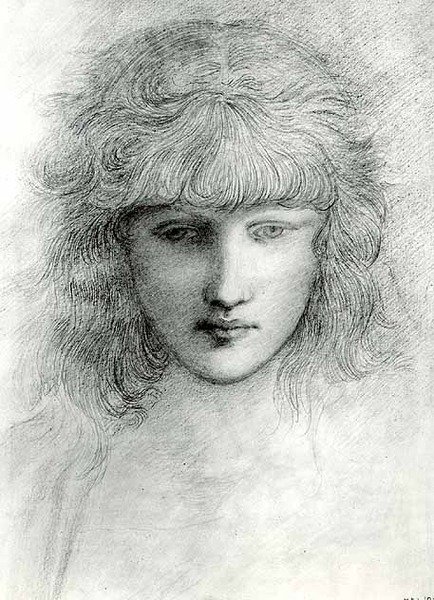 Cabeza de una niña de Edward Coley Burne Jones