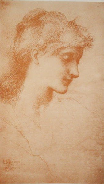 Cabeza de una joven de Edward Coley Burne Jones