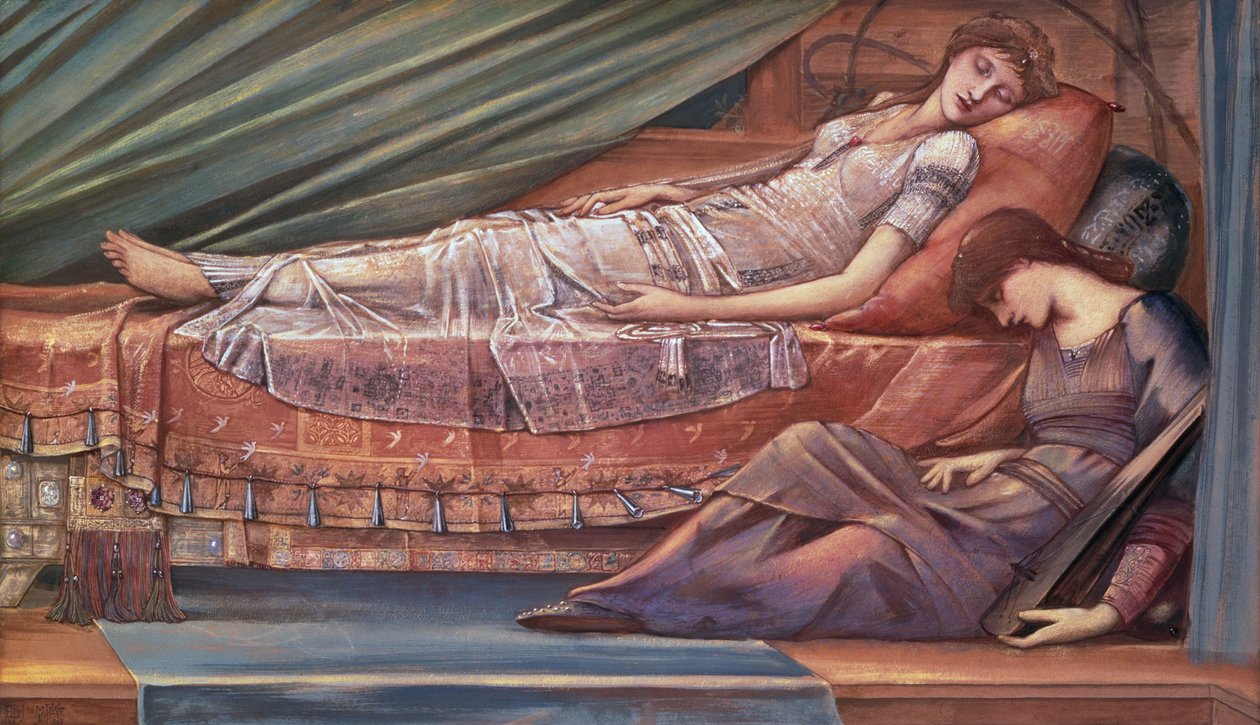 La princesa durmiente (óleo sobre lienzo) de Edward Coley Burne Jones