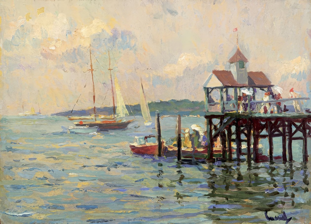 Embarcadero en el lago de Edward Cucuel