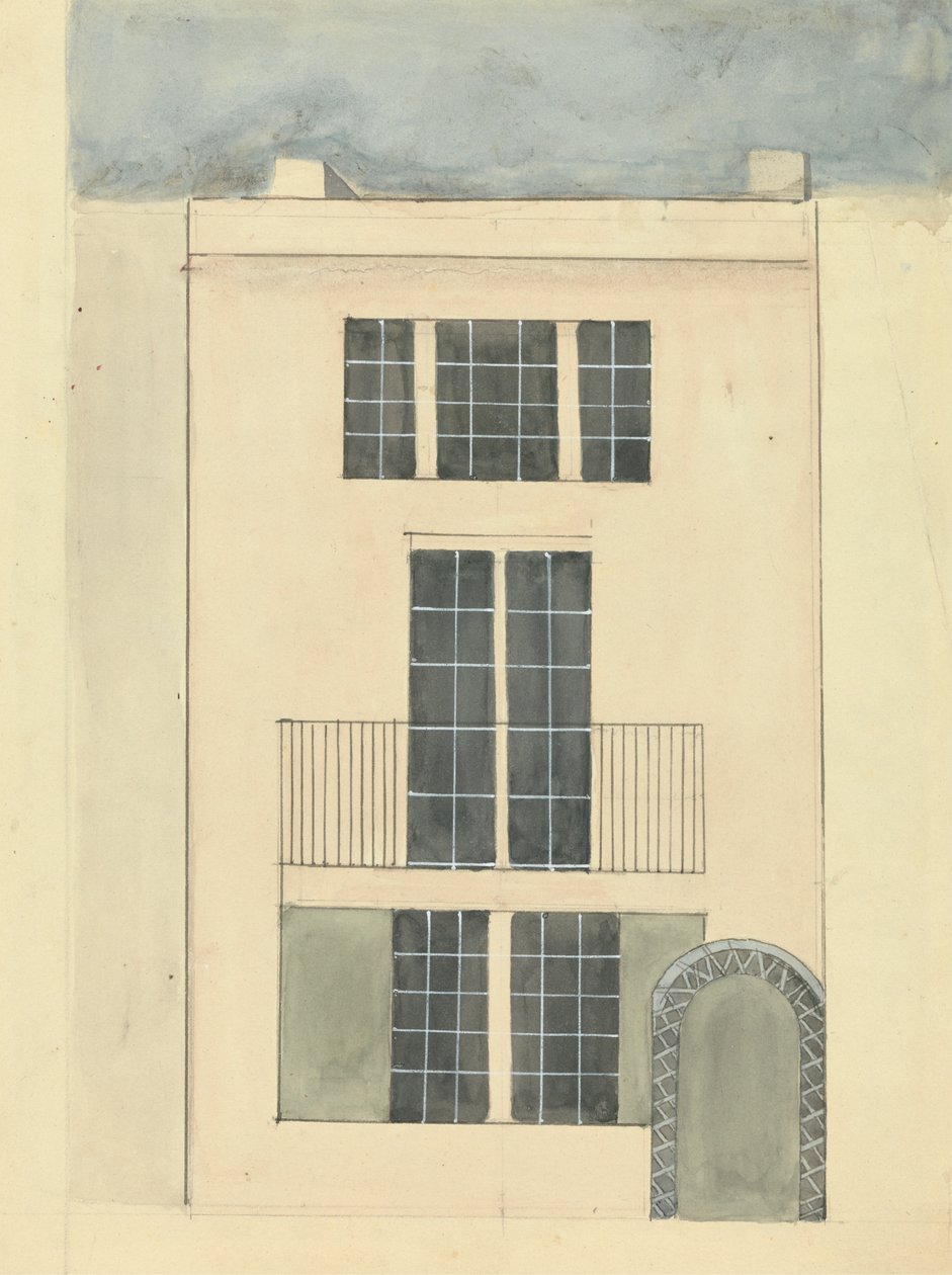 Alzado de una casa de Edward Francis Burney