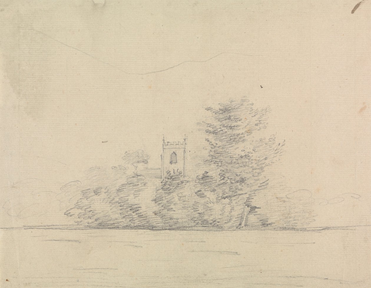 Paisaje con iglesia de Edward Francis Burney