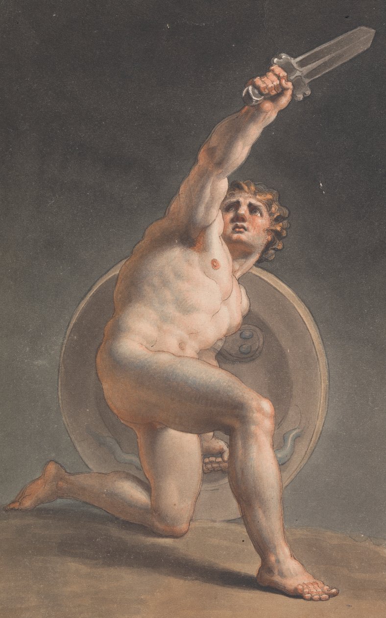 Estudio de un desnudo masculino de Edward Francis Burney