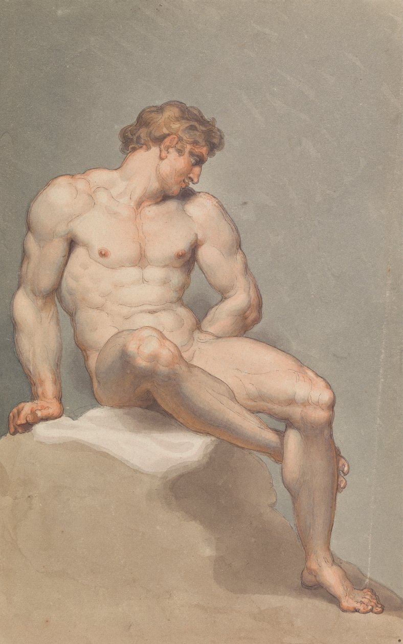 Estudio de un desnudo masculino de Edward Francis Burney