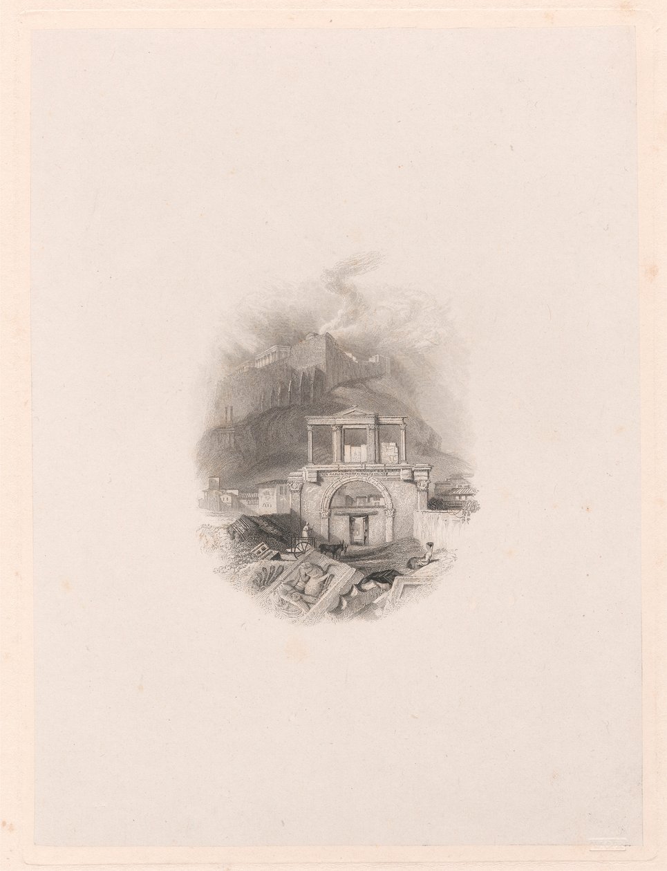 Puerta de Teseo, Atenas de Edward Francis Finden