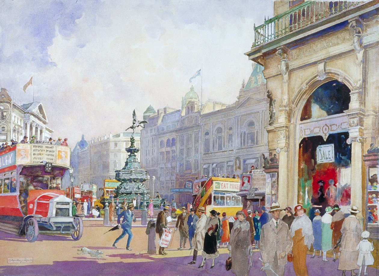 Piccadilly Circus, 1920 de Edward Harry Handley Read