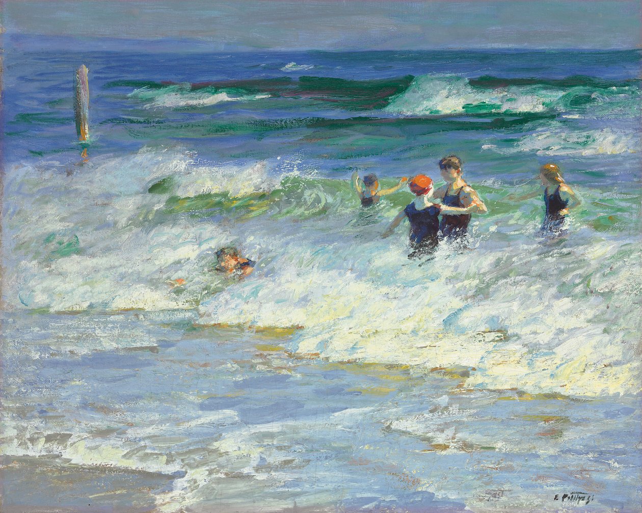 Jugando en las olas de Edward Henry Potthast