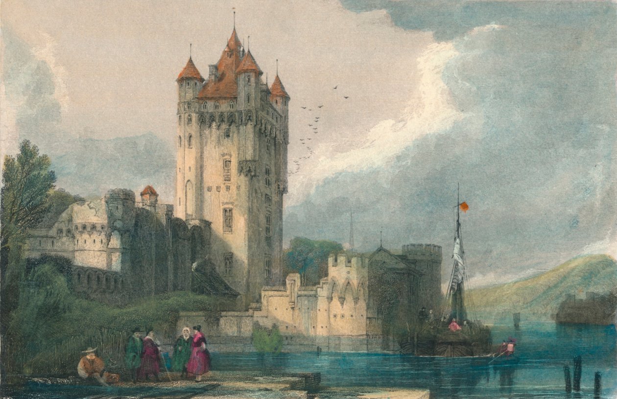 Las torres góticas de Ellfeld, c. 1834 de Edward John Roberts