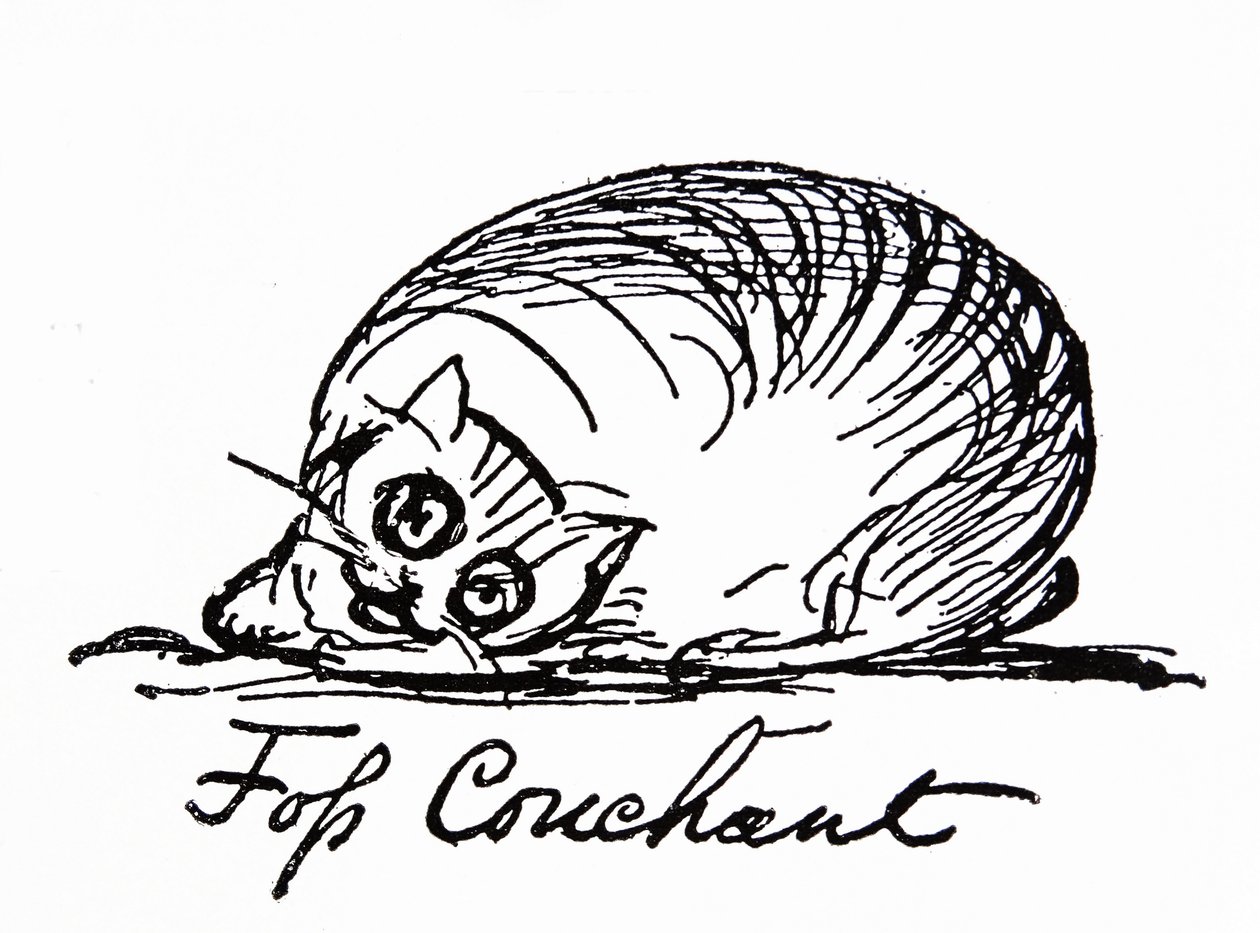 Un personaje felino (dibujo) de Edward Lear
