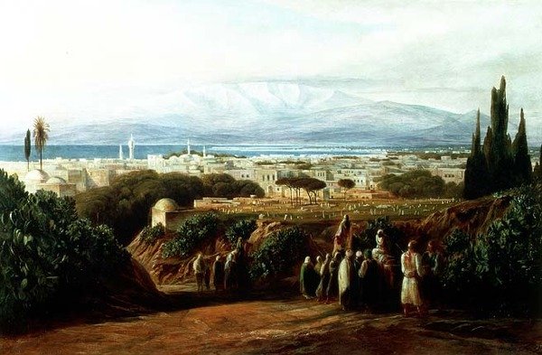 Ciudad con cementerio de Edward Lear
