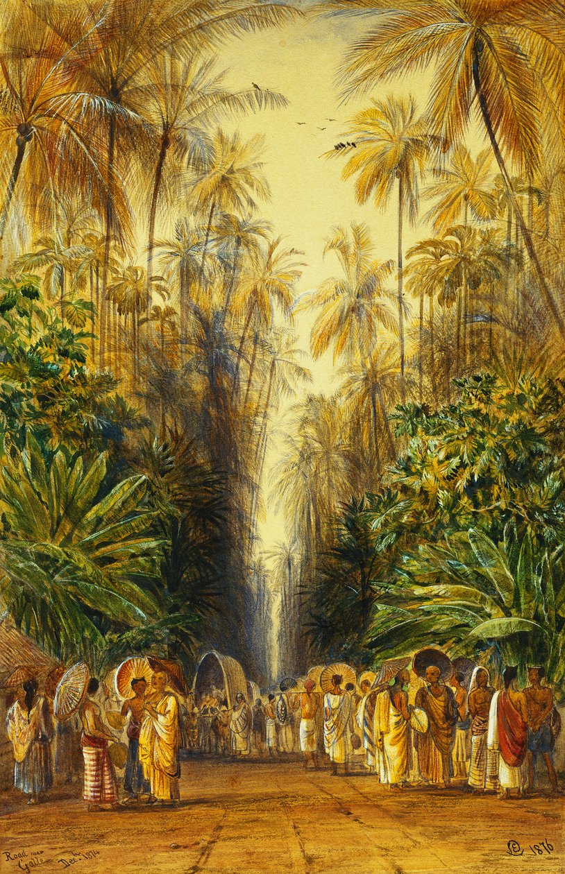 Figuras en un camino cerca de Galle, Ceilán de Edward Lear