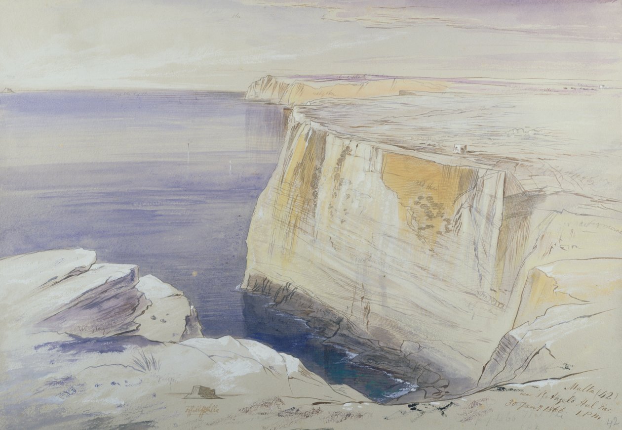 Malta, Cerca de St. Angelo Hal Far de Edward Lear