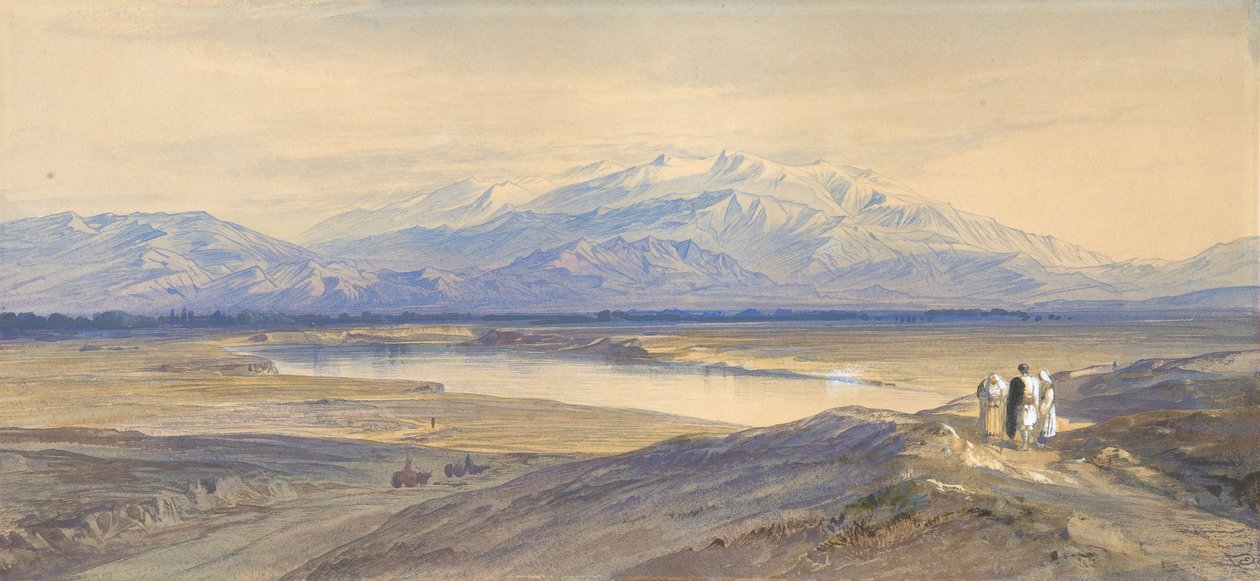 Monte Olimpo desde Larissa, Tesalia, Grecia de Edward Lear
