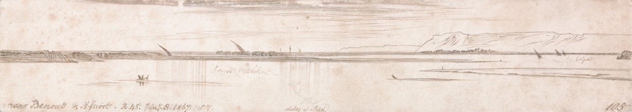 Cerca de Benout y Assioot de Edward Lear