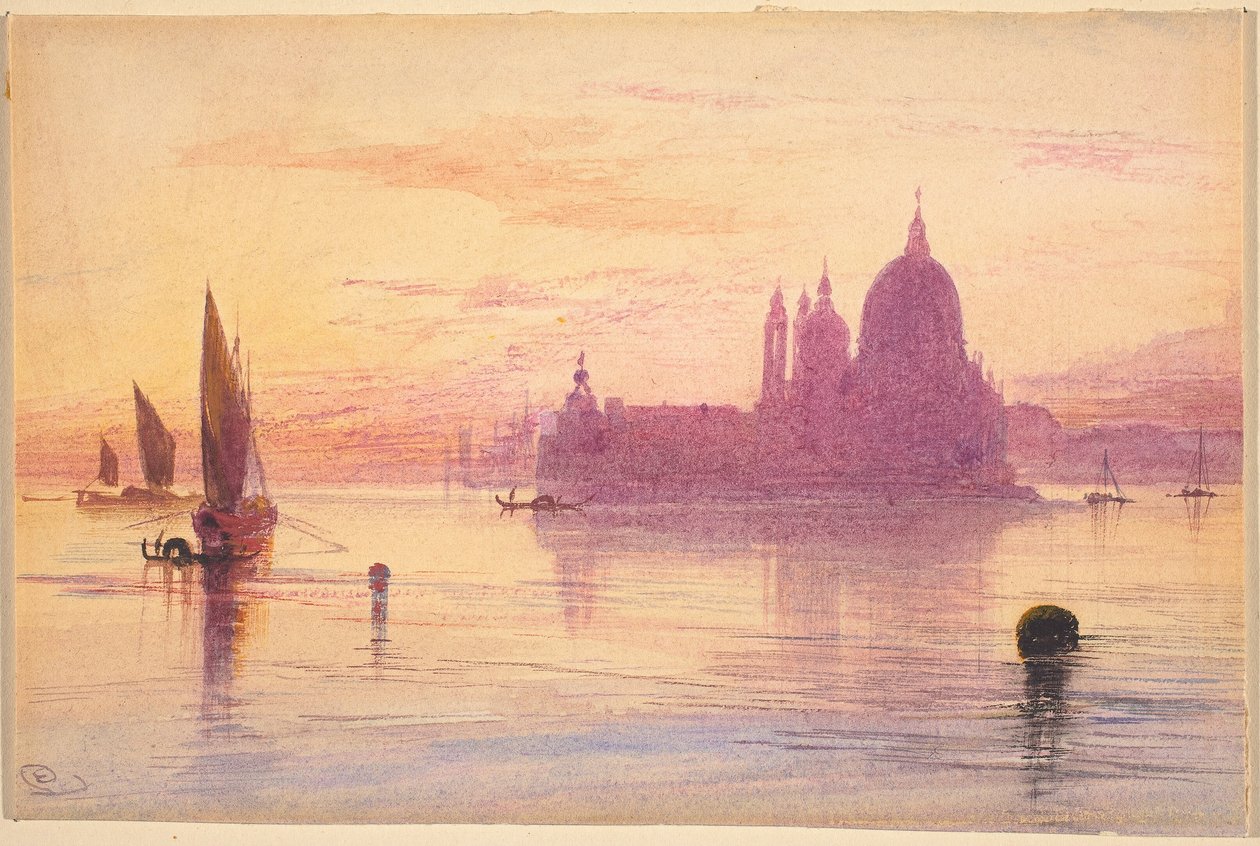 Santa Maria della Salute, Venecia, al atardecer de Edward Lear