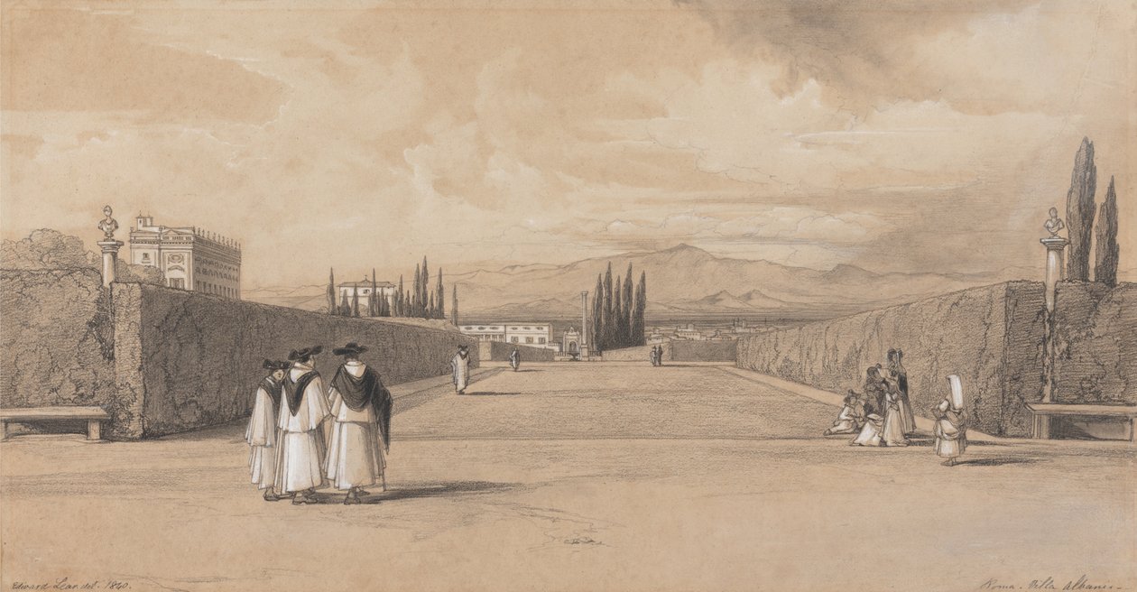 Los jardines de la Villa Albani de Edward Lear