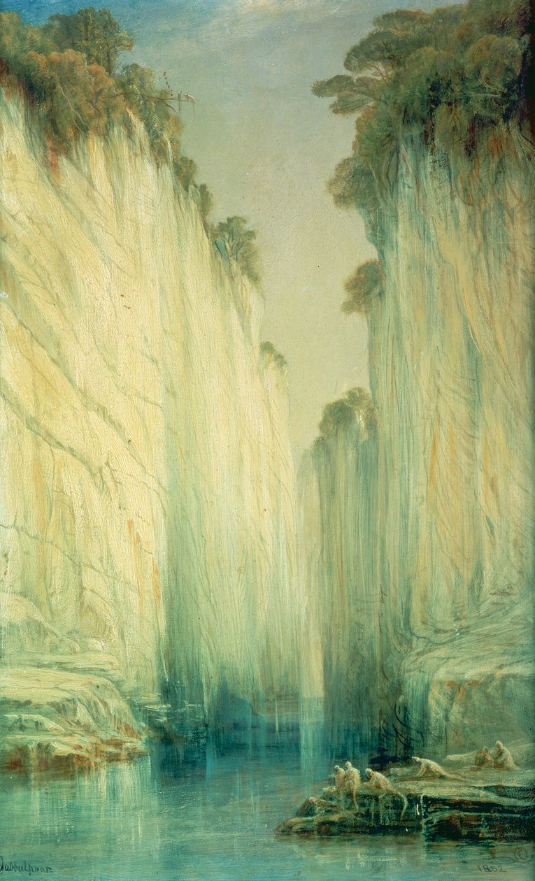 Las rocas de mármol, Jabalpur, Madhya Pradesh de Edward Lear
