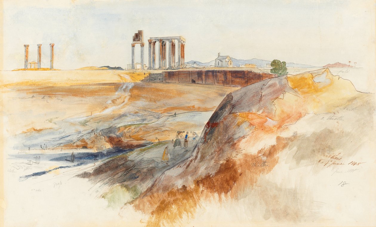 Templo de Zeus Olímpico, Atenas de Edward Lear